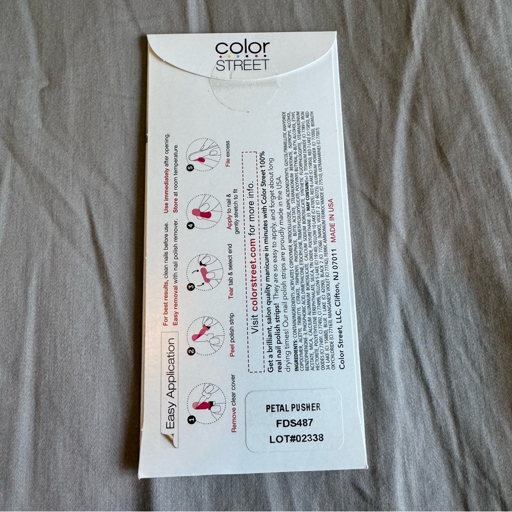 *Retired, HTF* Color Street: Petal Pusher | Gold Floral Metallic Blue Red Fall - Picture 4 of 9